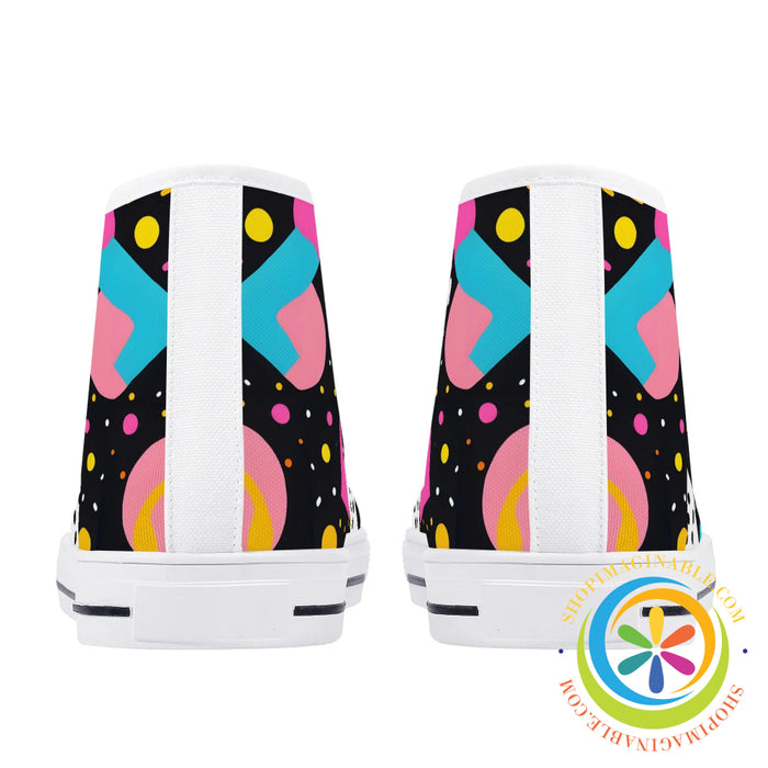 Funky Abstract Pop Ladies High Top Canvas Shoes