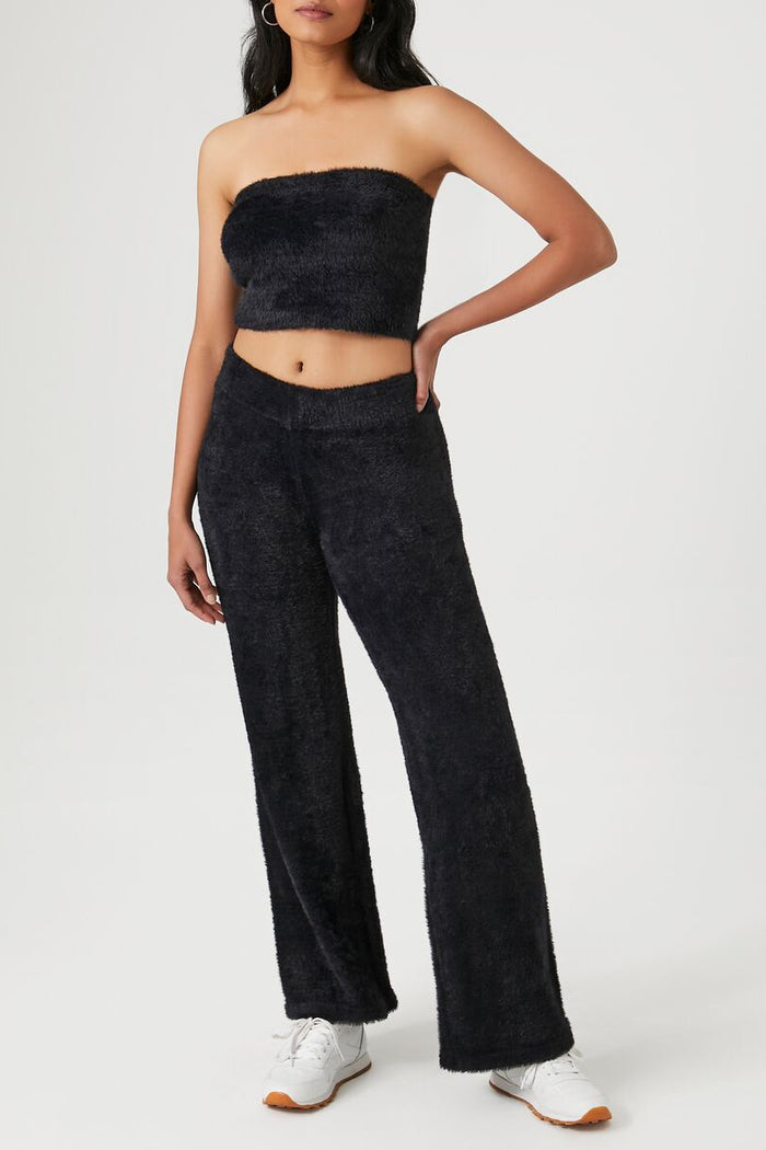 Fuzzy Sweater-Knit Tube Top