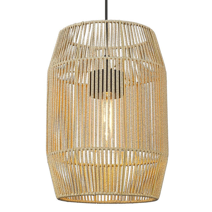 Outdoor Pendant Golden Lighting 6073-O1P NB-SS Seabrook Outdoor Pendant Golden Lighting