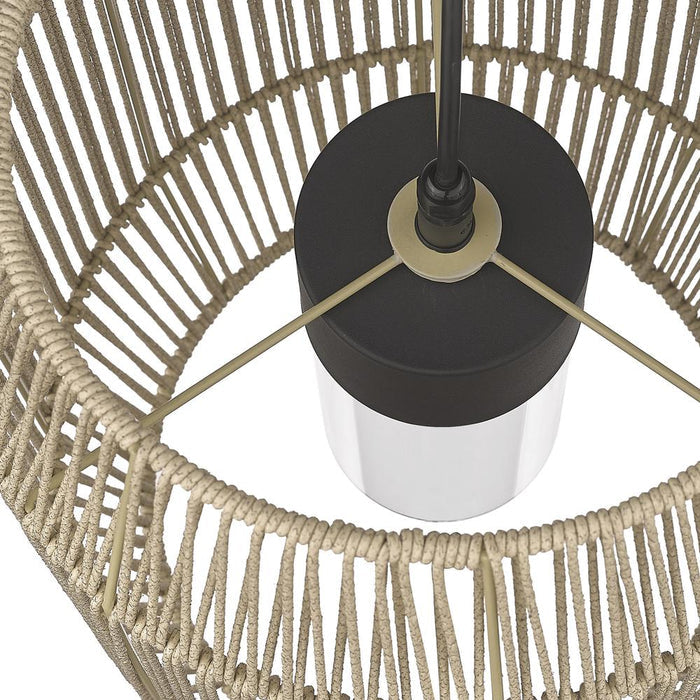Outdoor Pendant Golden Lighting 6073-O1P NB-SS Seabrook Outdoor Pendant Golden Lighting