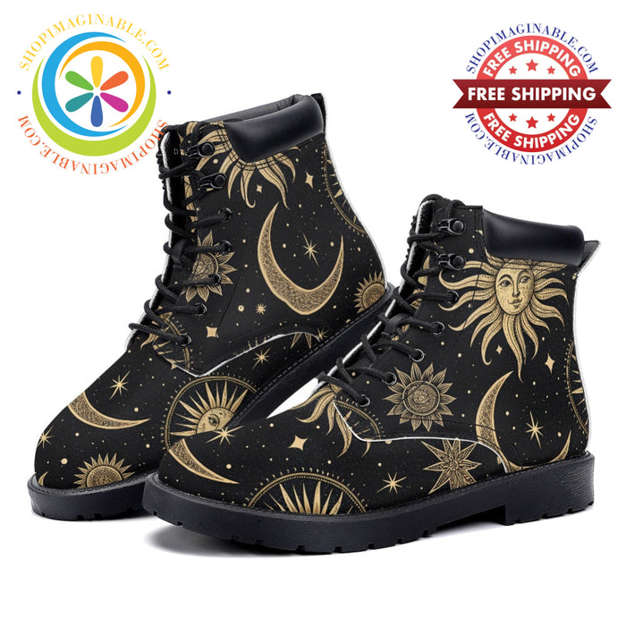 Golden Sun & Moon - Leather Martin Boots white / 36