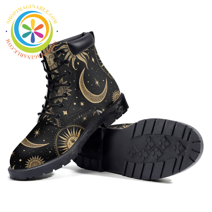 Golden Sun & Moon - Leather Martin Boots