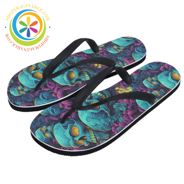 Gothic Skull Melody Mens & Ladies Flip-Flops Small (Us 5-6 /Eu 35-37) / 2