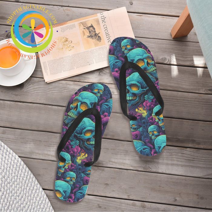 Gothic Skull Melody Men's & Ladies Flip-Flops-ShopImaginable.com