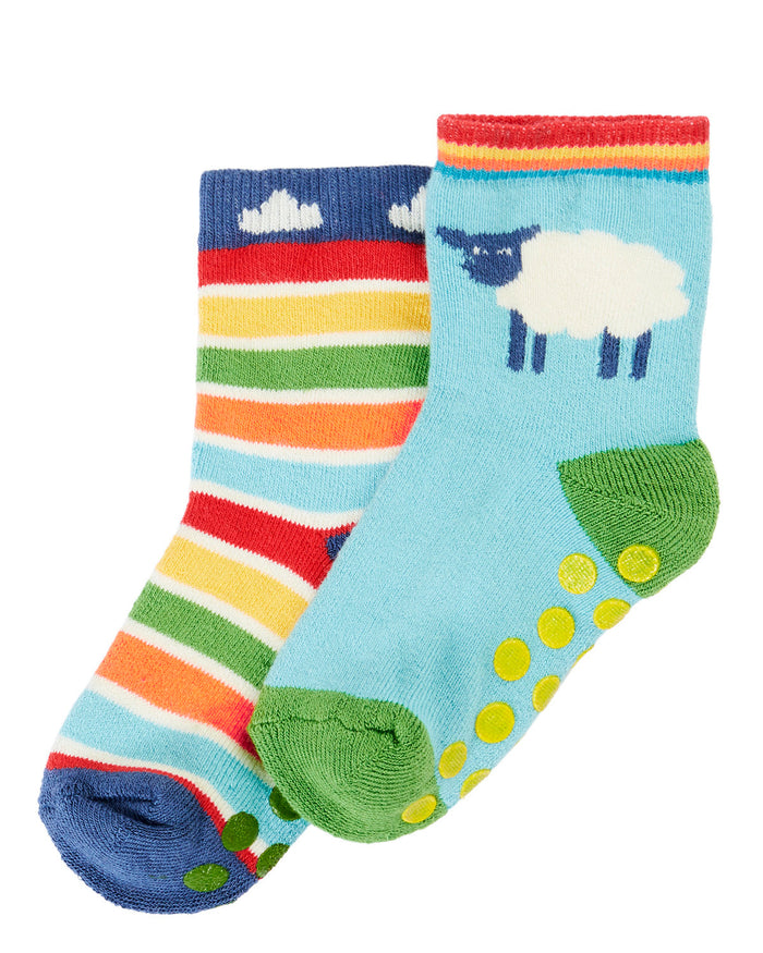 Grippy Socks 2 Pack – Happy Farm Multipack - Frugi
