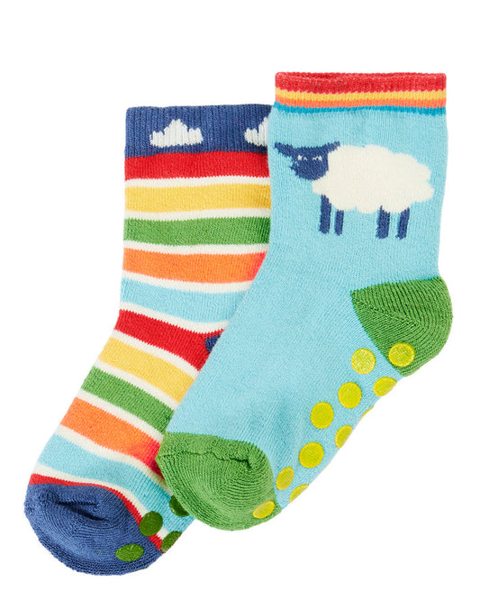 Grippy Socks 2 Pack – Happy Farm Multipack - Frugi