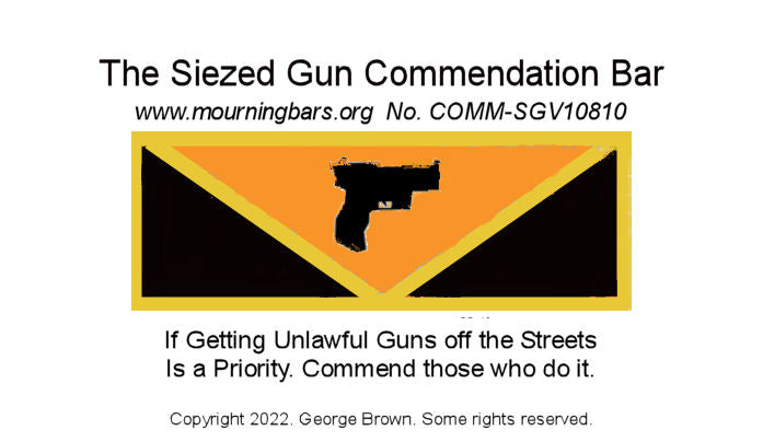 Gun Seizure Commendation Bar for Law Enforcement