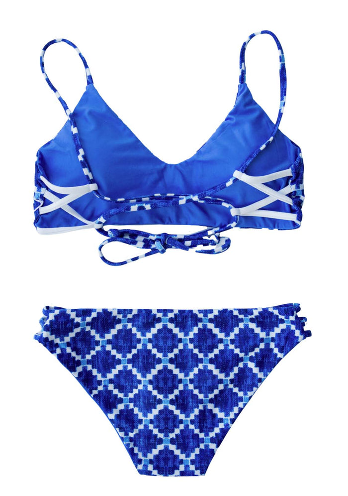 HALONG BAY - 2 PIECE SET Scoop Top & Tri-Band Bottoms - REVERSIBLE