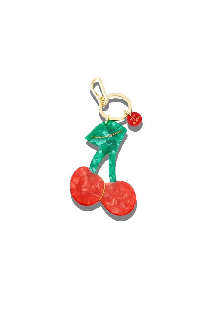 Hand-painted Cherry Bag Charm + Keychain Accessories Solar Eclipse