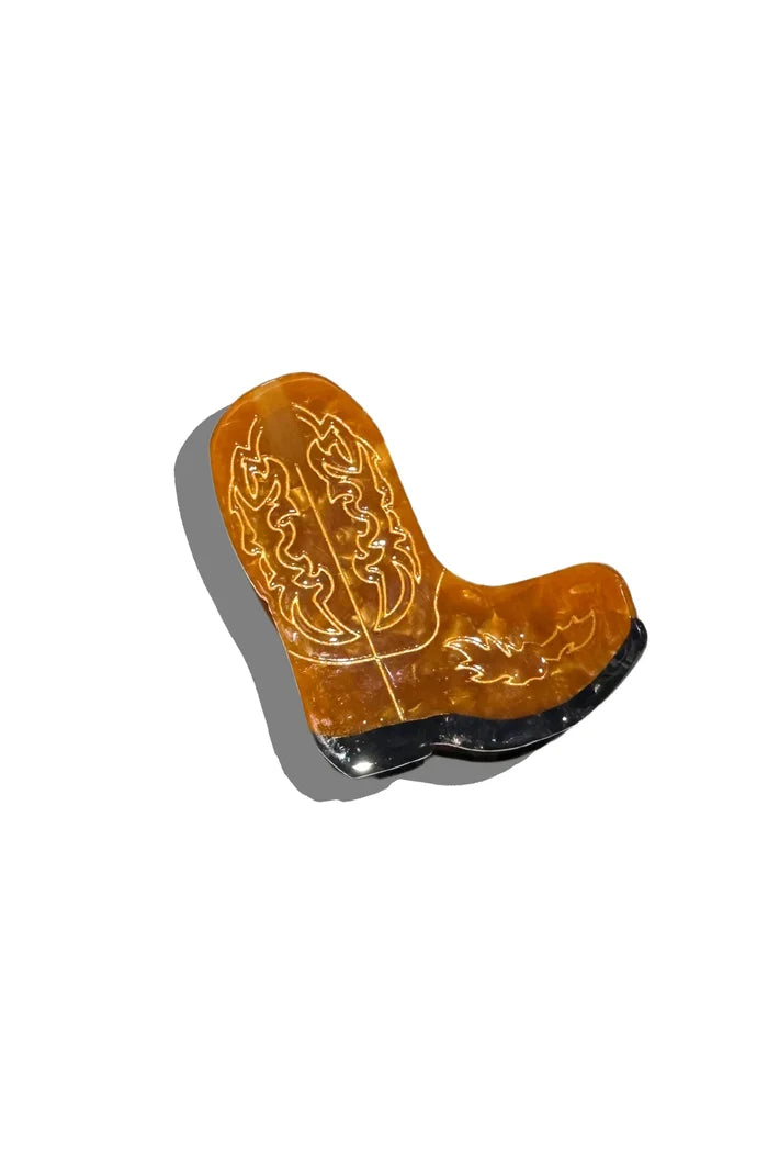 Hand-painted Cowboy Boot Claw Hair Clip Accessories Solar Eclipse