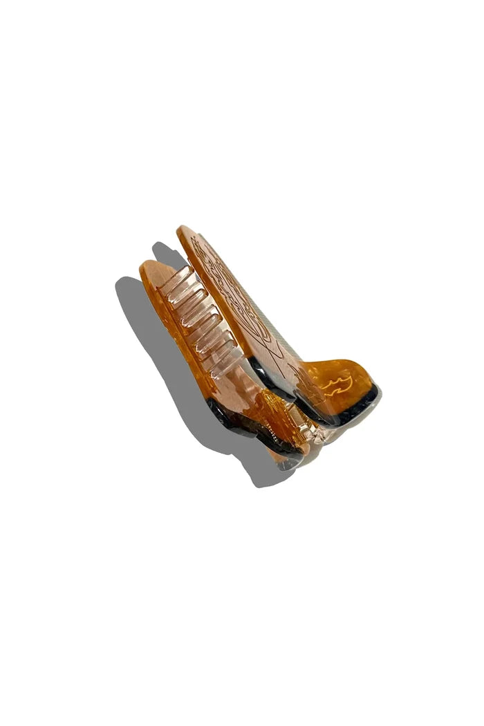 Hand-painted Cowboy Boot Claw Hair Clip Accessories Solar Eclipse