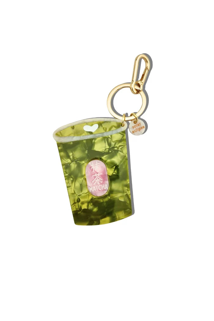 Hand-painted Matcha Bag Charm + Keychain Accessories Solar Eclipse