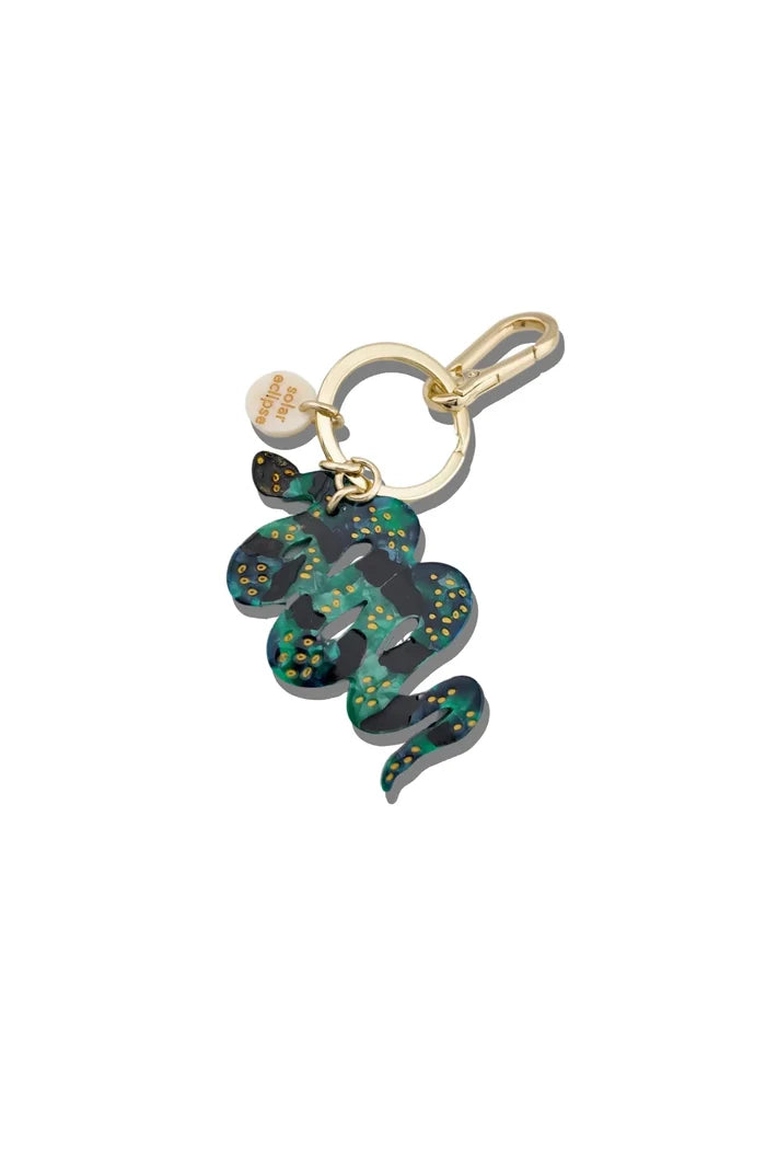 Hand-painted Snake Bag Charm + Keychain Accessories Solar Eclipse