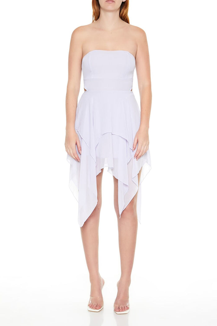 Handkerchief Strapless Mini Dress