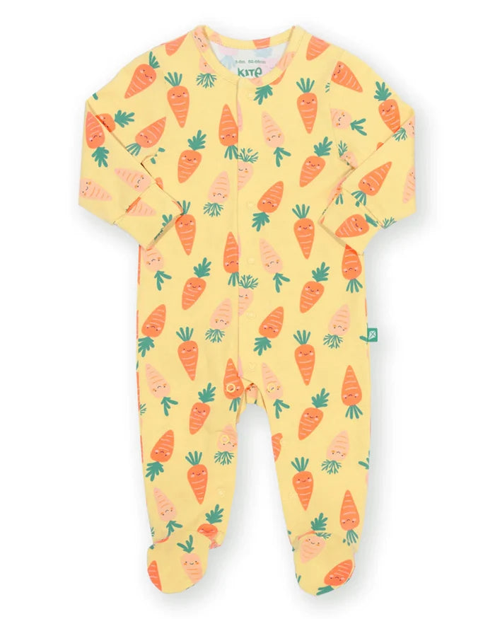 Happy Carrot Organic Baby Sleepsuit – Organic Cotton Babygrow - Kite