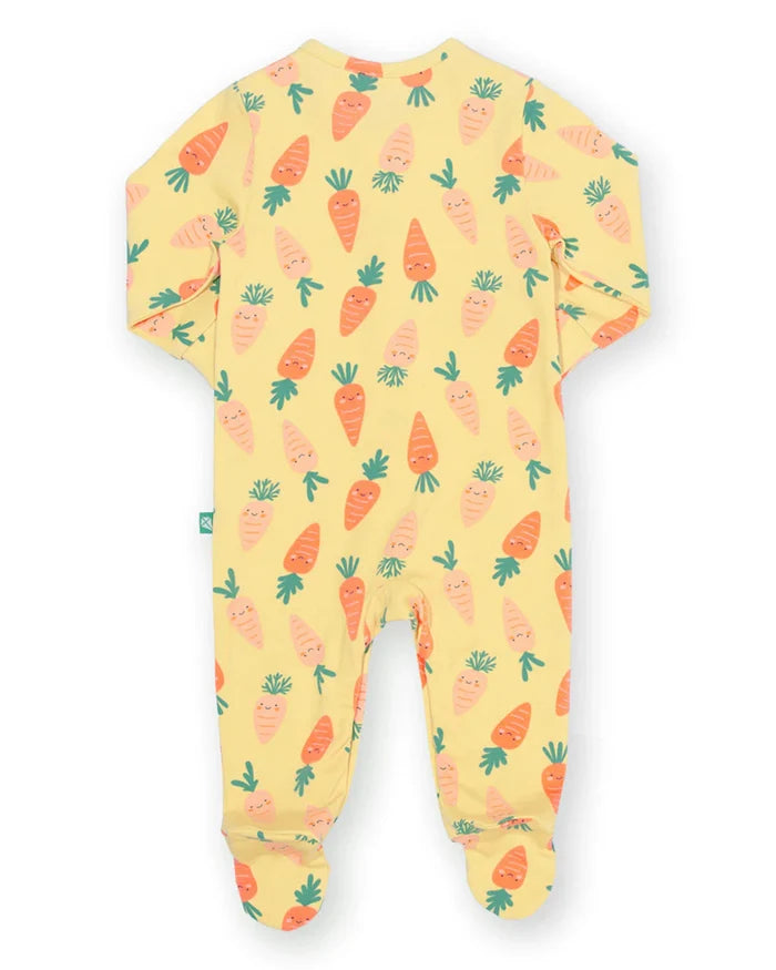 Happy Carrot Organic Baby Sleepsuit – Organic Cotton Babygrow - Kite
