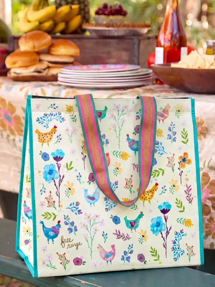 Insulated Cooler Tote - Free Range Chickens-view 1