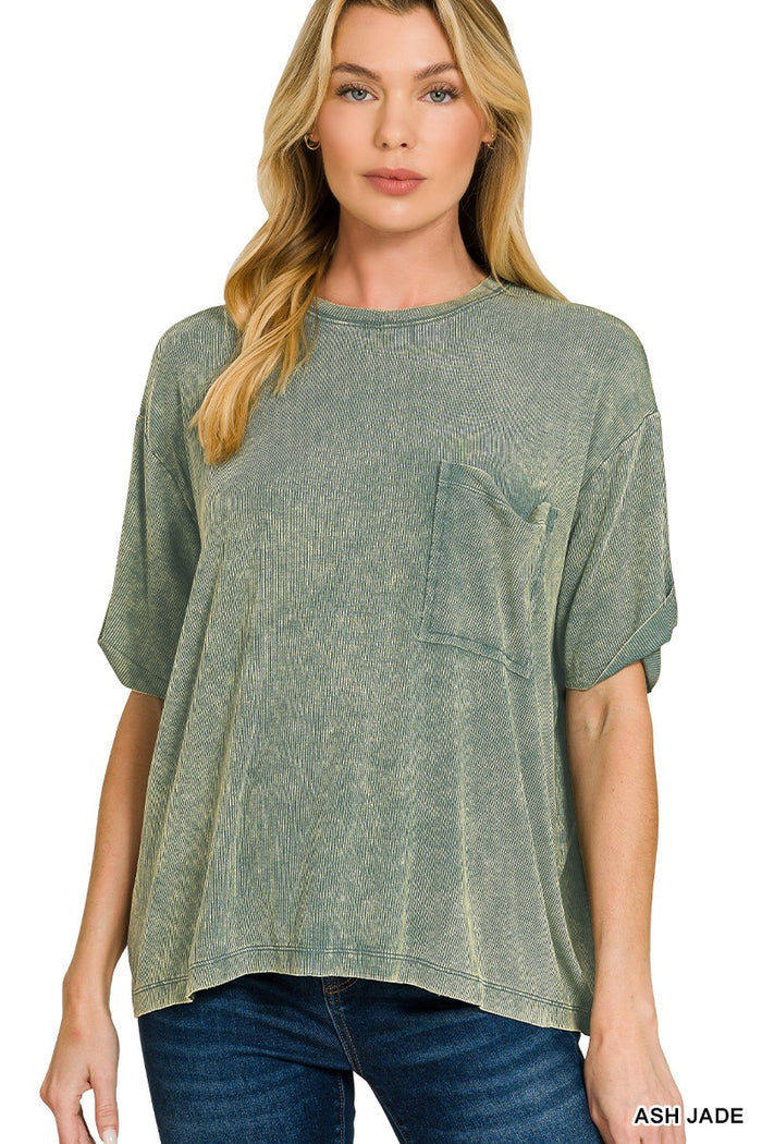 JADE RIBBED TOP