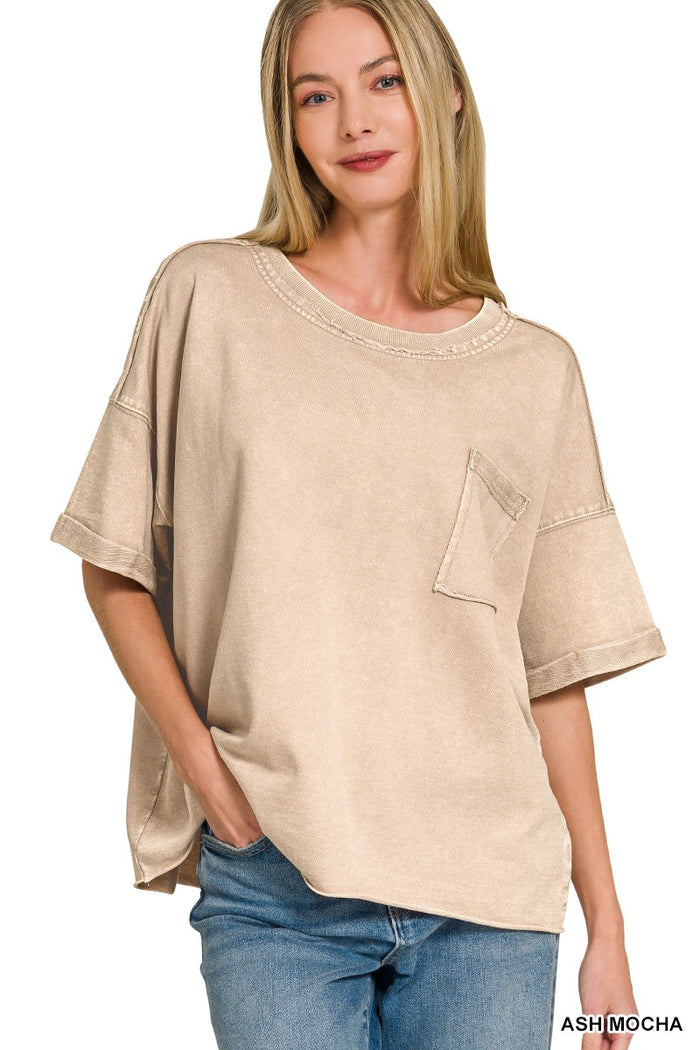 KAILEY MOCHA WASHED TOP