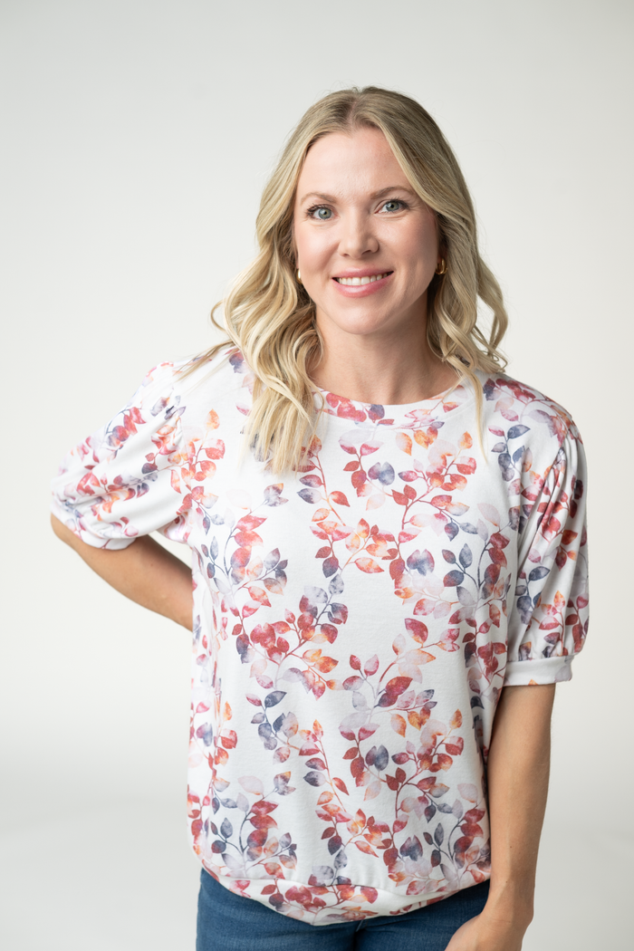 Katie Cozy Top - Autumn Watercolor
