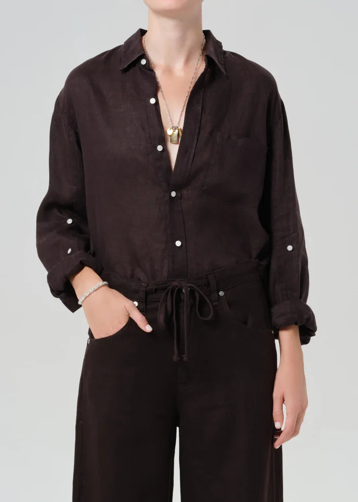 Kayla Shrunken Linen Shirt Tops Citizens of Humanity