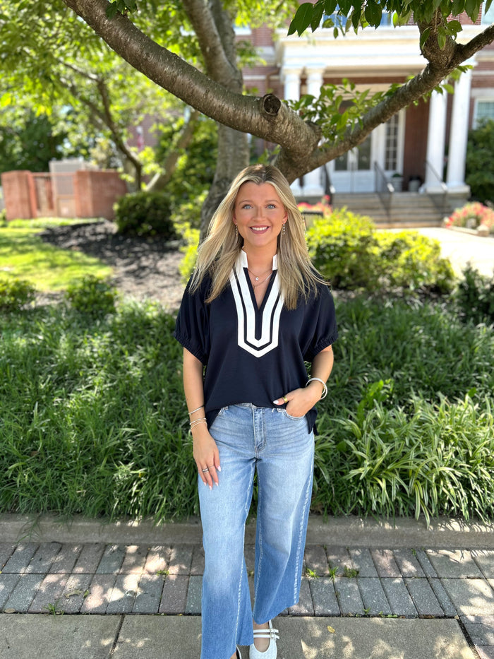 KENDALL NAVY BLOUSE