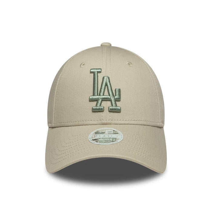Pictured is this Womens MLB League Essential LA Dodgers 9FORTY cap in light beige. 2