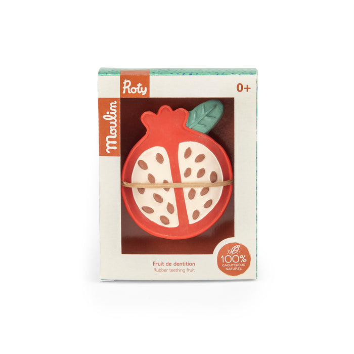 La Forêt Mawa Natural Rubber Pomegranate Teether & Rattle - Moulin Roty