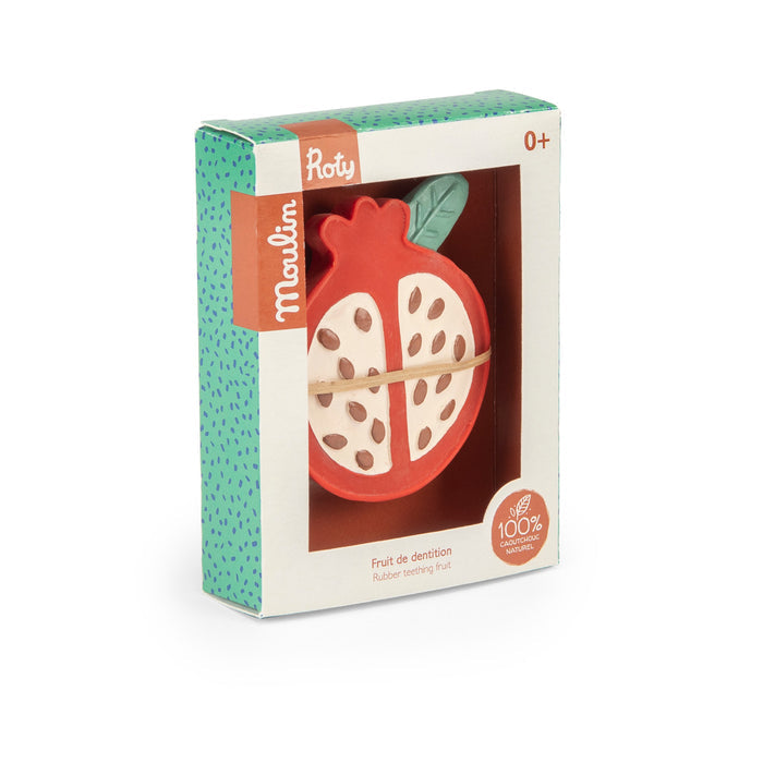 La Forêt Mawa Natural Rubber Pomegranate Teether & Rattle - Moulin Roty