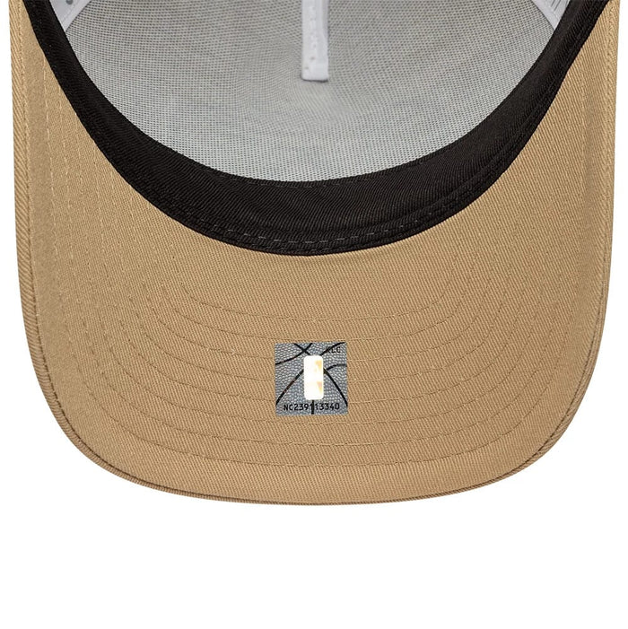 Pictured is this NBA LA Lakers 9FORTY M-Crown A-Frame Trucker cap in Beige. 5