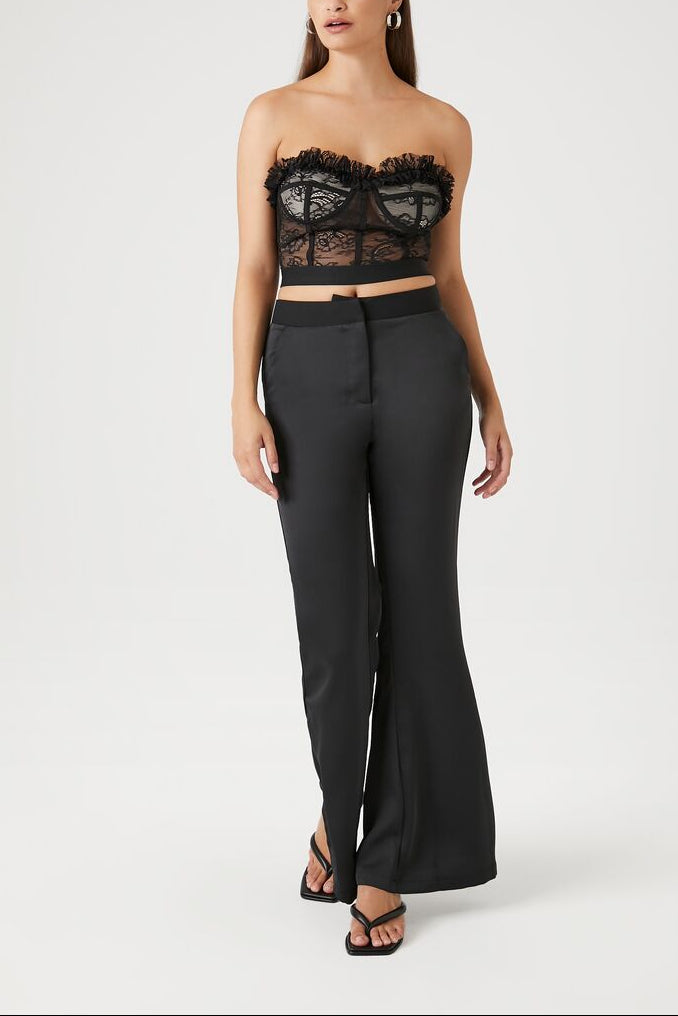 Lace Ruffle-Trim Bustier