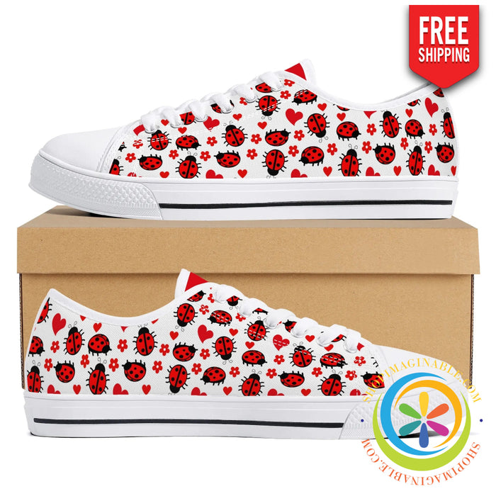 Ladybugs Love Ladies Low Top Canvas Shoes