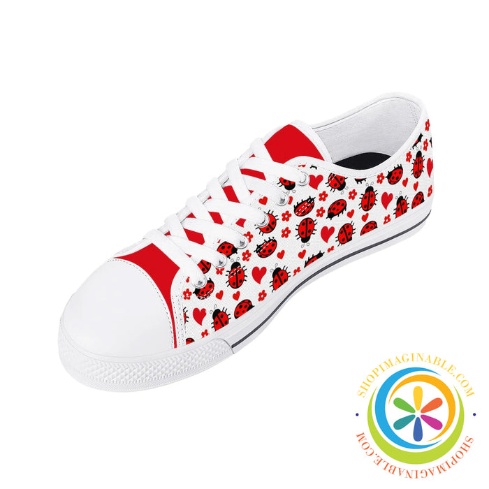 Ladybugs Love Ladies Low Top Canvas Shoes