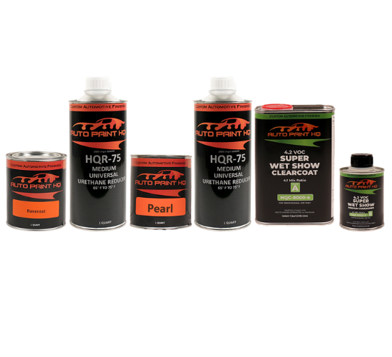 Lamborghini LS9R Bianco Icarus Tri-Coat Pearl Basecoat Clearcoat Quart Paint Kit