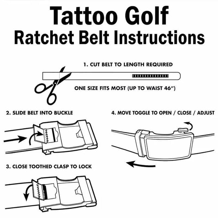 Ratchet golf belt adjustment instructions