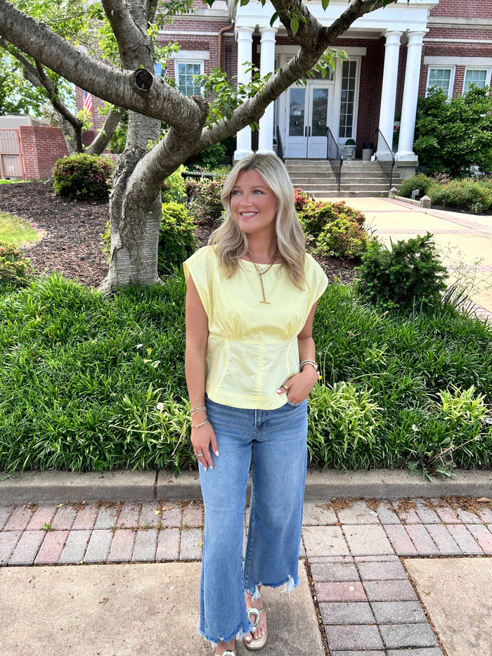 LEMON PEPLUM TOP
