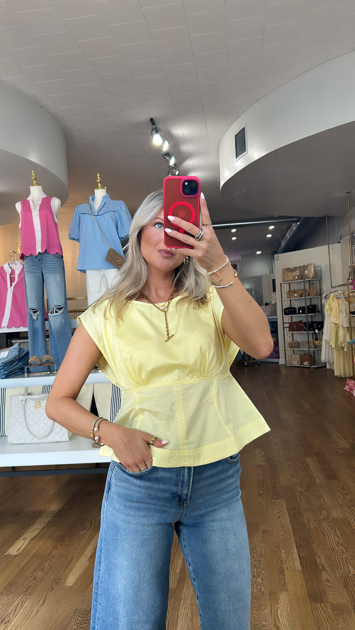 LEMON PEPLUM TOP