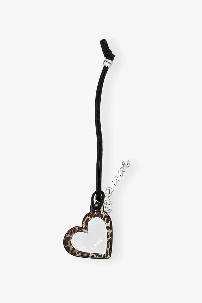 Leopard Print GANNI Bou Heart Mirror Accessories Ganni