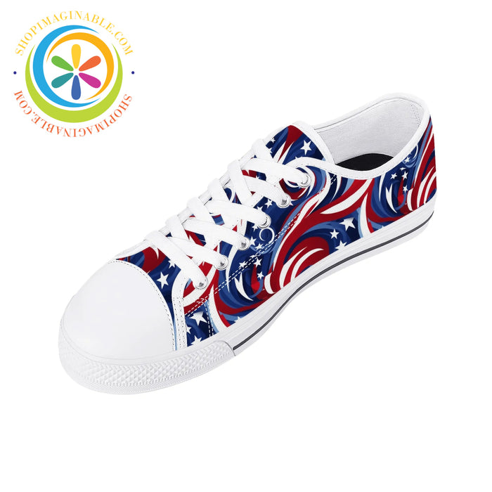 Let Freedom Ring! Ladies Low Top Canvas Shoes