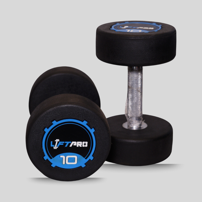Liftpro Iron Rubber Dumbbells Pair 10 KG