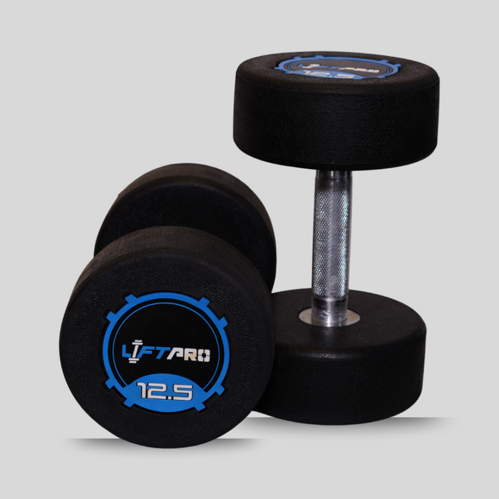 LIFTPRO IRON RUBBER DUMBBELLS PAIR 12.5 KG