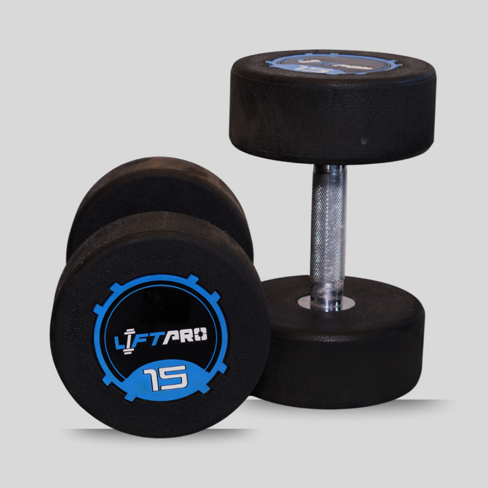 Liftpro Iron Rubber Dumbbells Pair 15 KG
