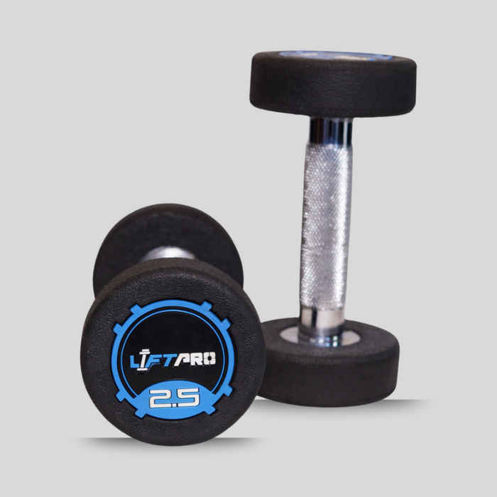 LIFTPRO IRON RUBBER DUMBBELLS PAIR 2.5 KG