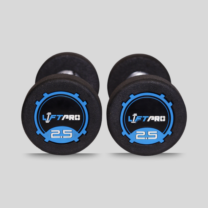 LIFTPRO IRON RUBBER DUMBBELLS PAIR 2.5 KG