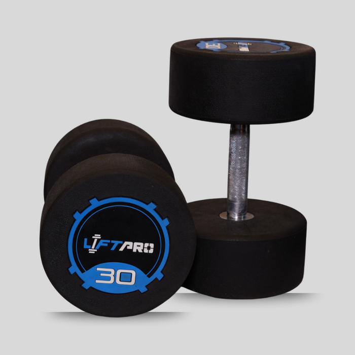 Liftpro Iron Rubber Dumbbells Pair 30 KG