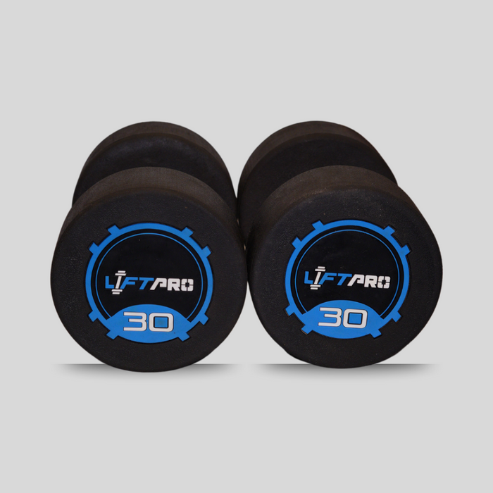 Liftpro Iron Rubber Dumbbells Pair 30 KG