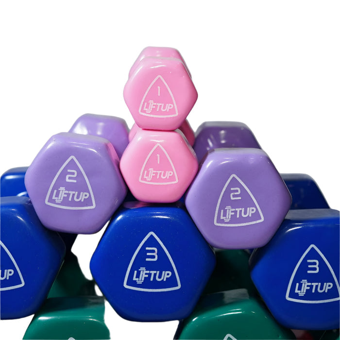 LIFTUP VINYL WEIGHT LIFTING DUMBBELLS PAIR 5 KG
