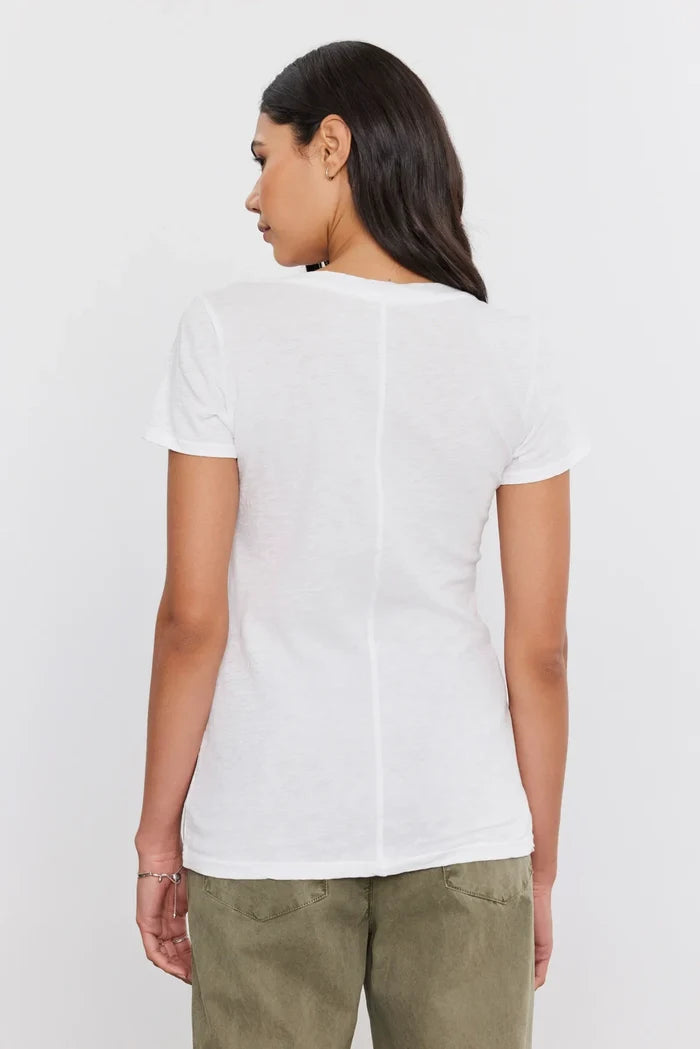 Lilith Cotton Slub V-Neck Tee T-Shirts Velvet by Graham & Spencer