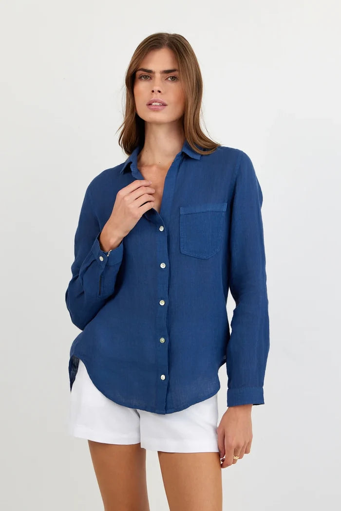 Long Sleeve Pocket Button Down Shirt Tops Bella Dahl