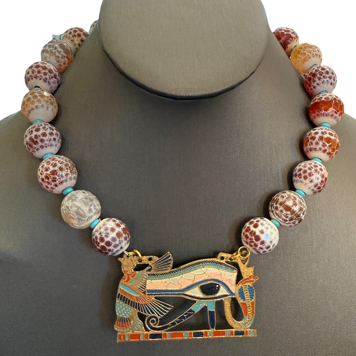 Made in the Deep South | Egyptian Eye Enamel & Agate Necklace